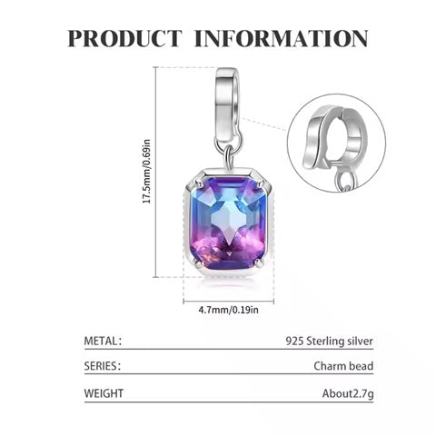 Colgante cuadrado con circonita de fantasía