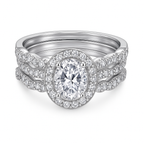 Radiant Halo Stackable Zirconia Ring Set