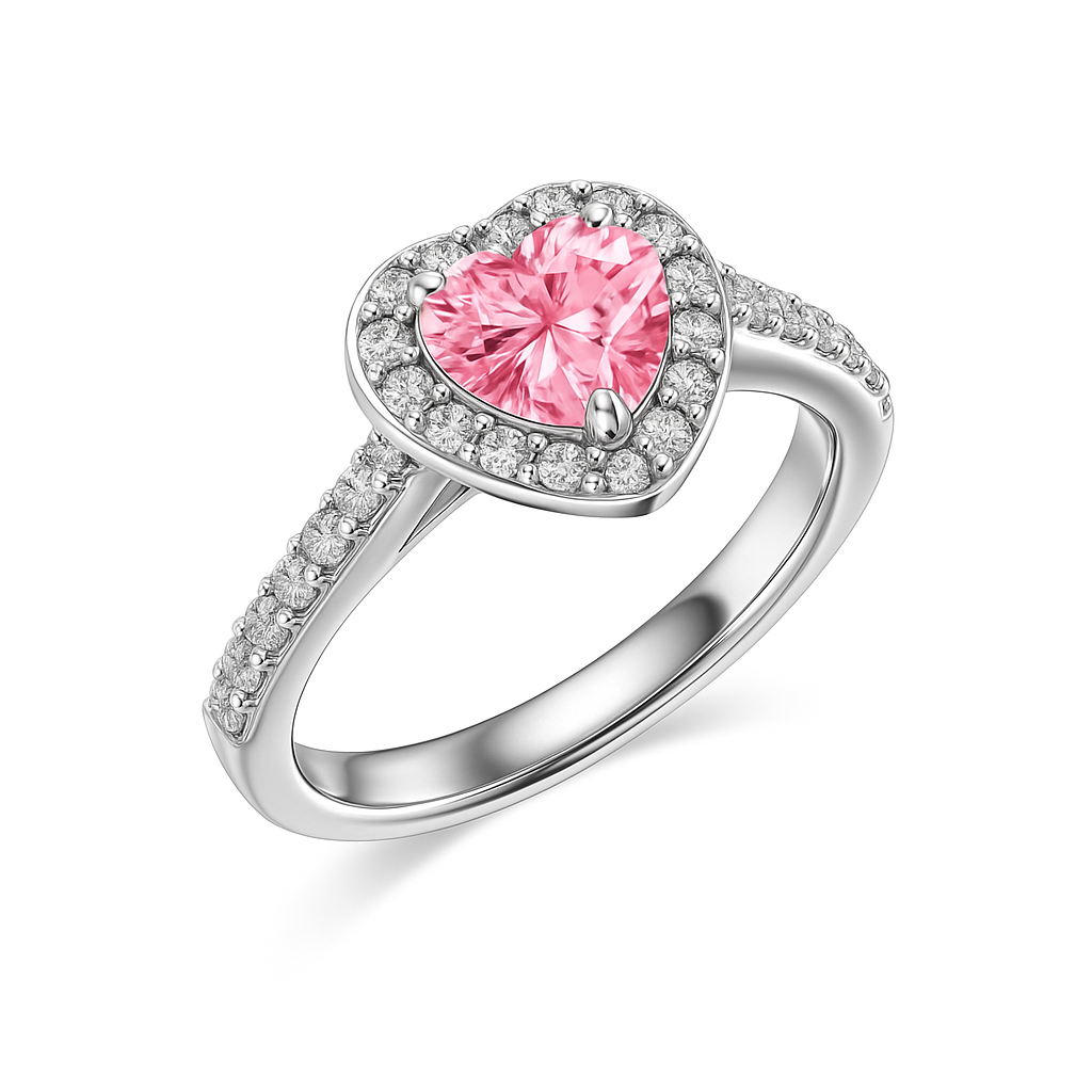 Heart-Cut Zirconia Ring