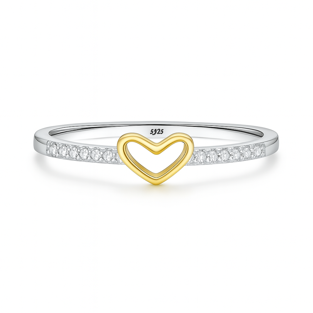 Anillo fino con corazón de amor