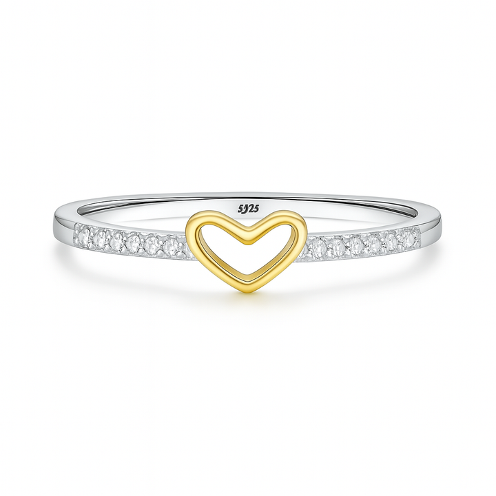 Anillo fino con corazón de amor