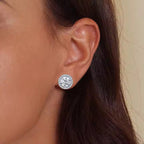 Pendientes de moissanita de lujo al por mayor, pequeños y brillantes, de plata de ley 925, para damas, de 0,5 quilates.