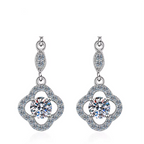 Pendientes de trébol personalizados de joyería fina GRA con moissanita en plata de ley 925, pendientes de moda para mujer.