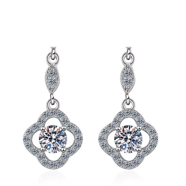 Custom Clovers Fine Jewelry GRA Moissanite Earrings Sterling Silver 925 Fashion Earrings Studs Women
