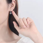 Pendientes de trébol personalizados de joyería fina GRA con moissanita en plata de ley 925, pendientes de moda para mujer.