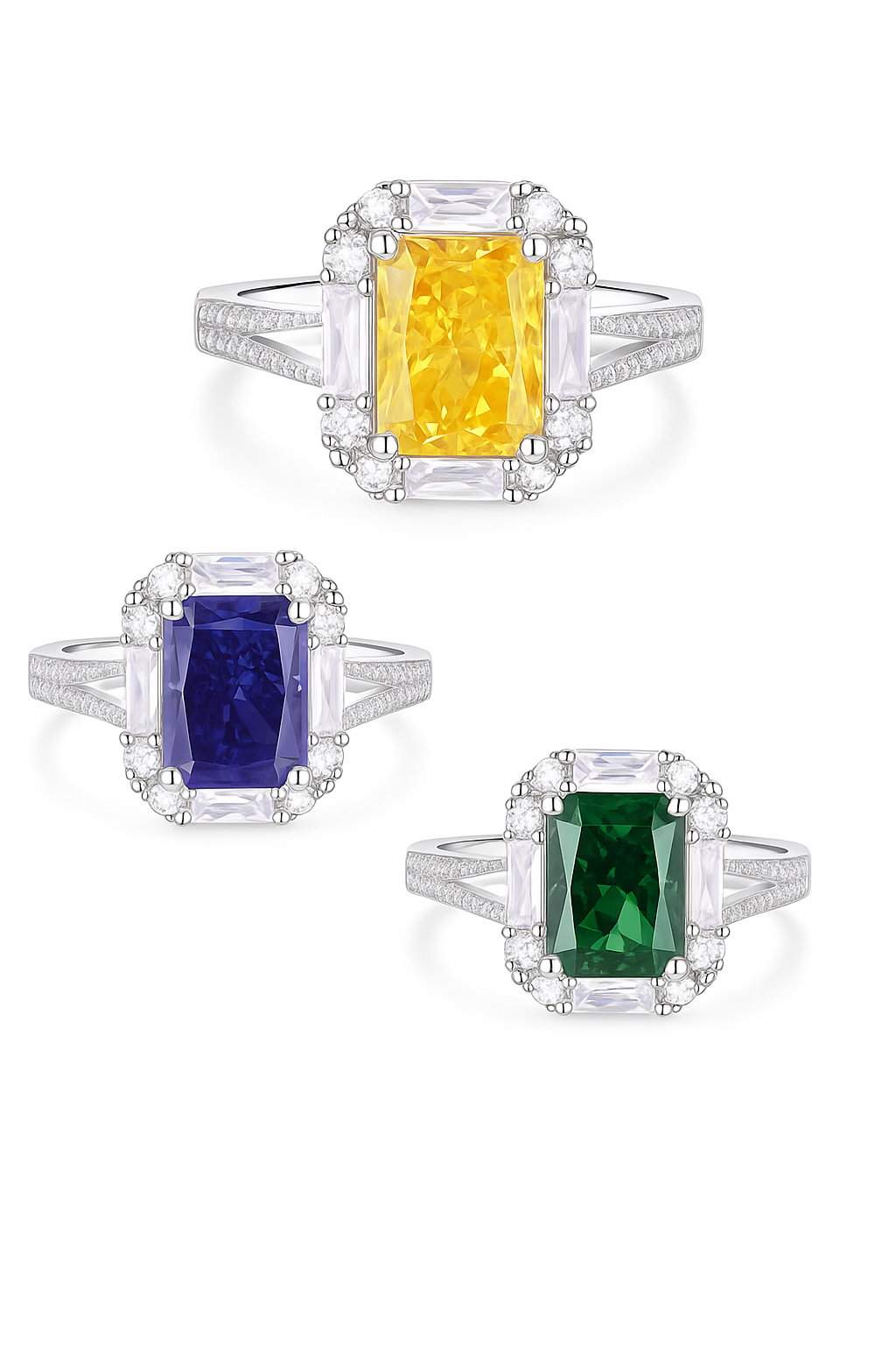 Classic Emerald Cut Zirconia Ring