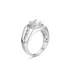 1CT Moissanite Ring in 925 Silver with 18K White Gold Plating