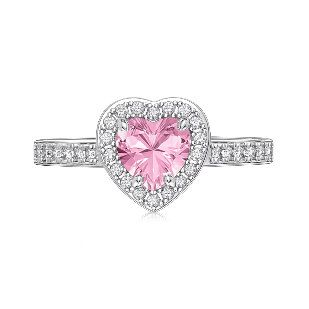 Heart-Cut Zirconia Ring