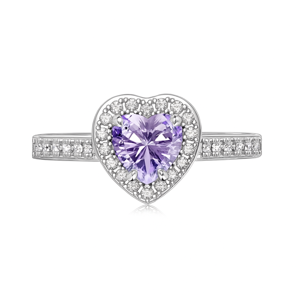 Heart-Cut Zirconia Ring