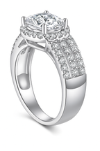 Oval Halo Zirconia Ring in Sterling Silver