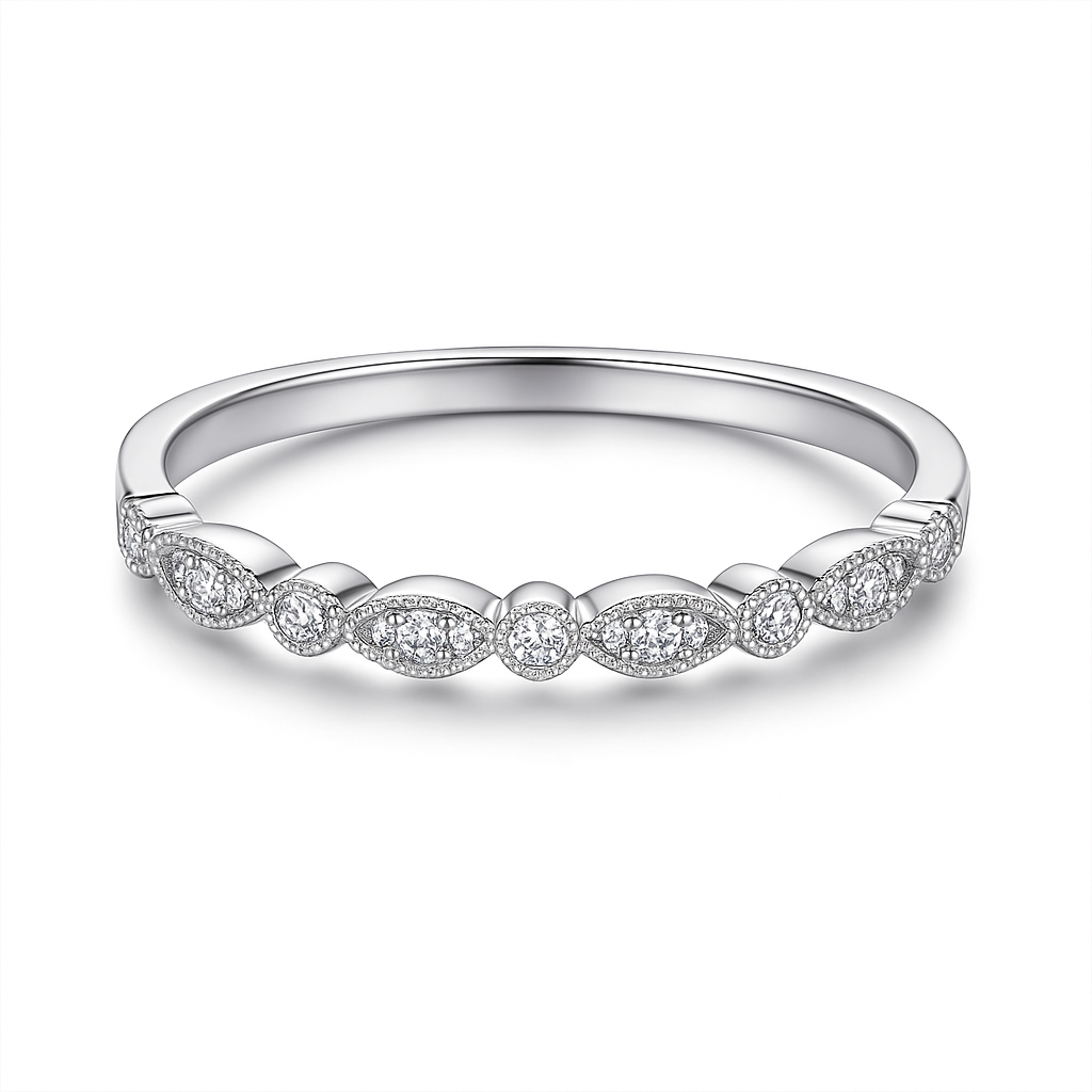 Radiant Halo Stackable Zirconia Ring Set