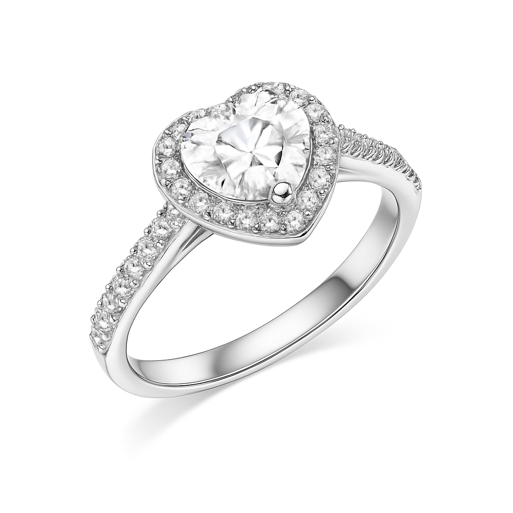 Heart-Cut Zirconia Ring
