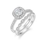 Radiant Halo Stackable Zirconia Ring Set