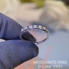 0.56CT Princess Cut Moissanite Ring in 925 Silver with 18K White Gold Plating. Elegant & Timeless.